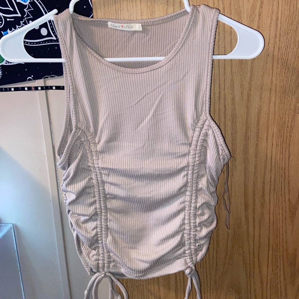 Juniors L light pink tank top